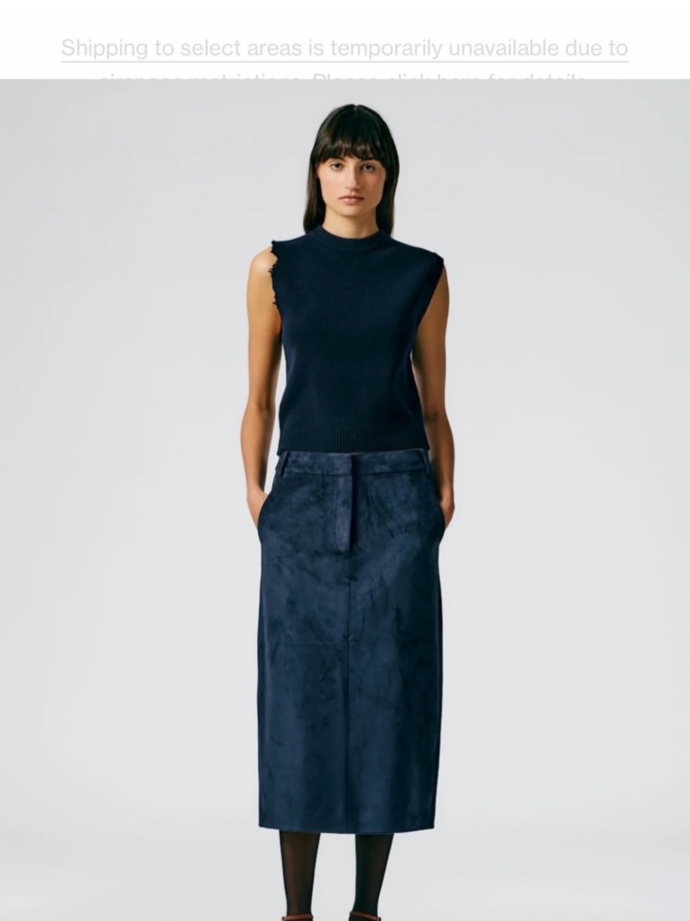 Tibi ultrasuede midi trouser skirt